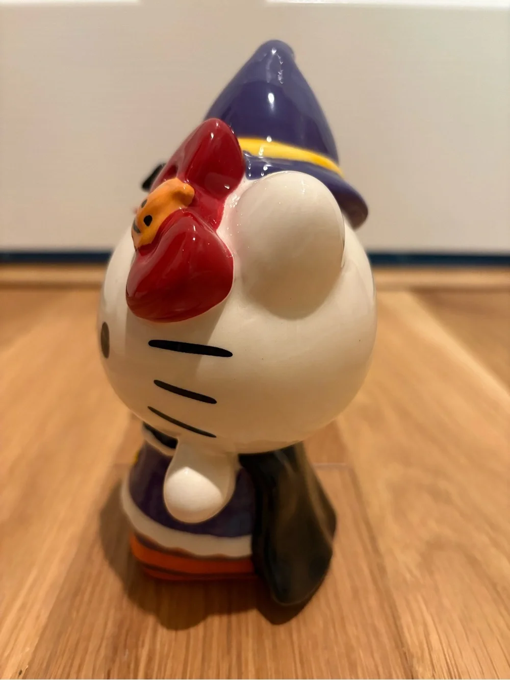 Hello Kitty Witch Broomstick Bat Ceramic Blue Sky Sanrio Halloween Figurine